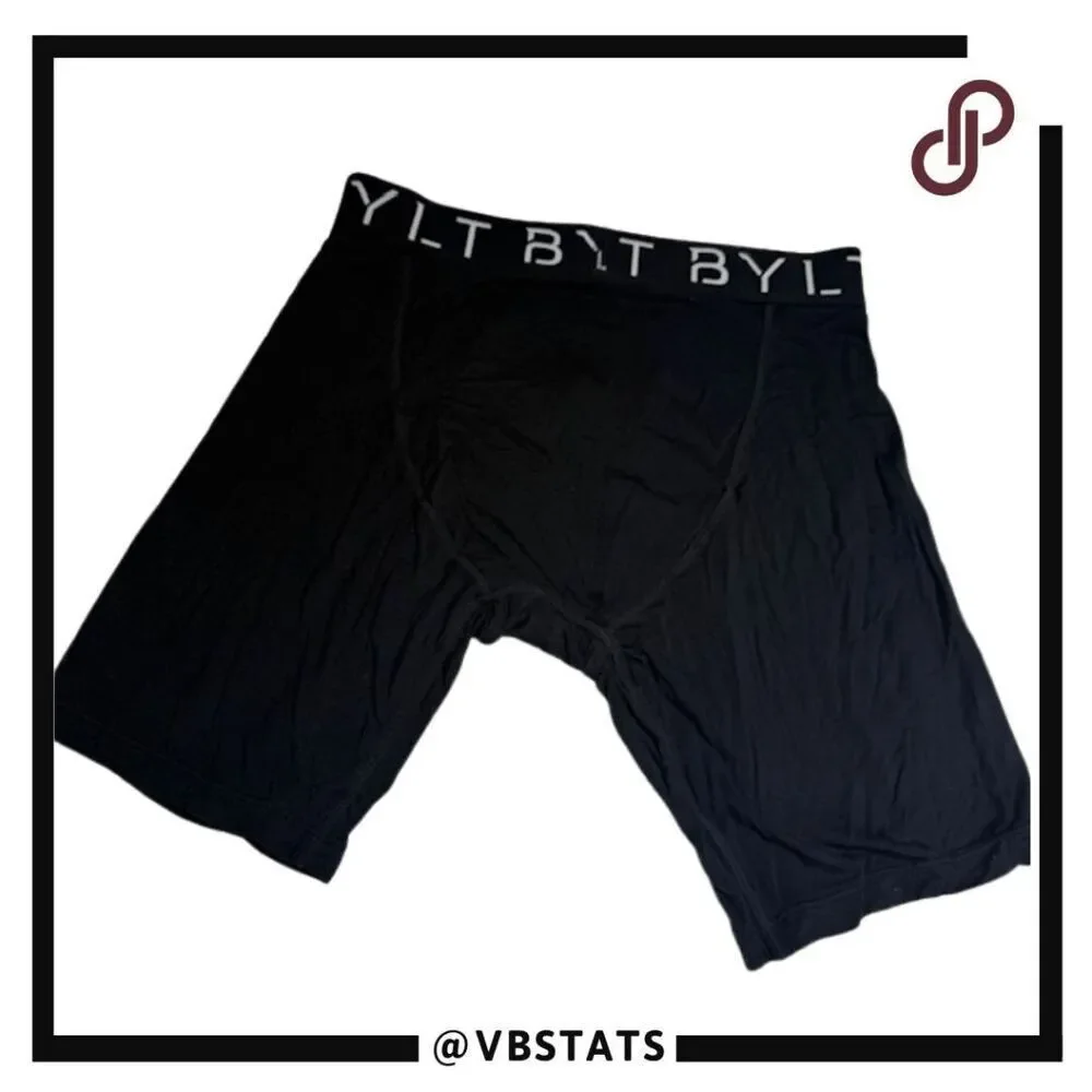 BYLT Premium Basics Men's All Day Trunk Performance Boxer Briefs Black Small‎